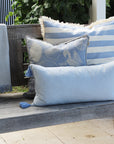 Cotton Herringbone Breakfast Cushion Blue 60 x 30cm