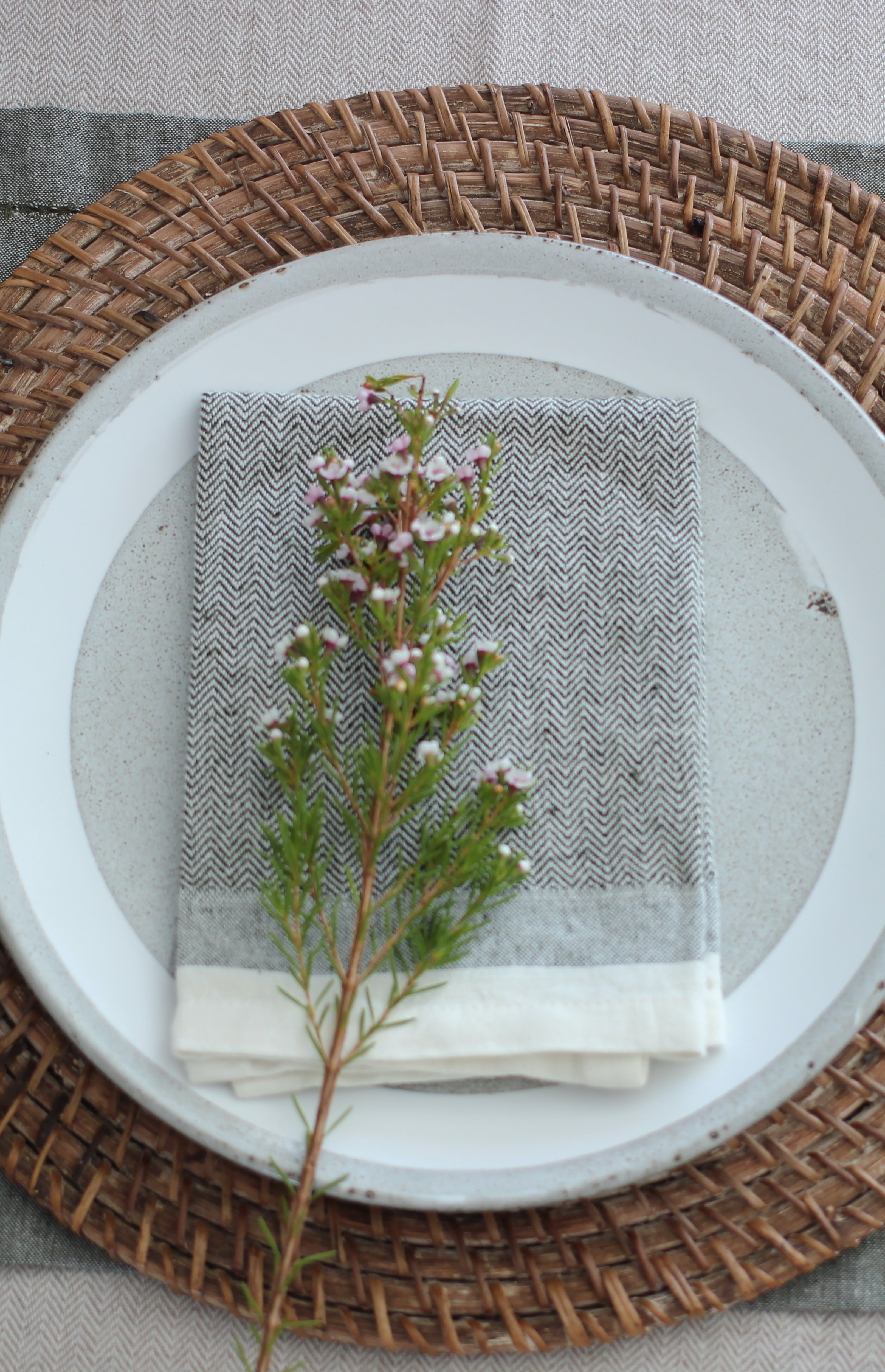 Herringbone Napkins set of 4 | Burnt Olive