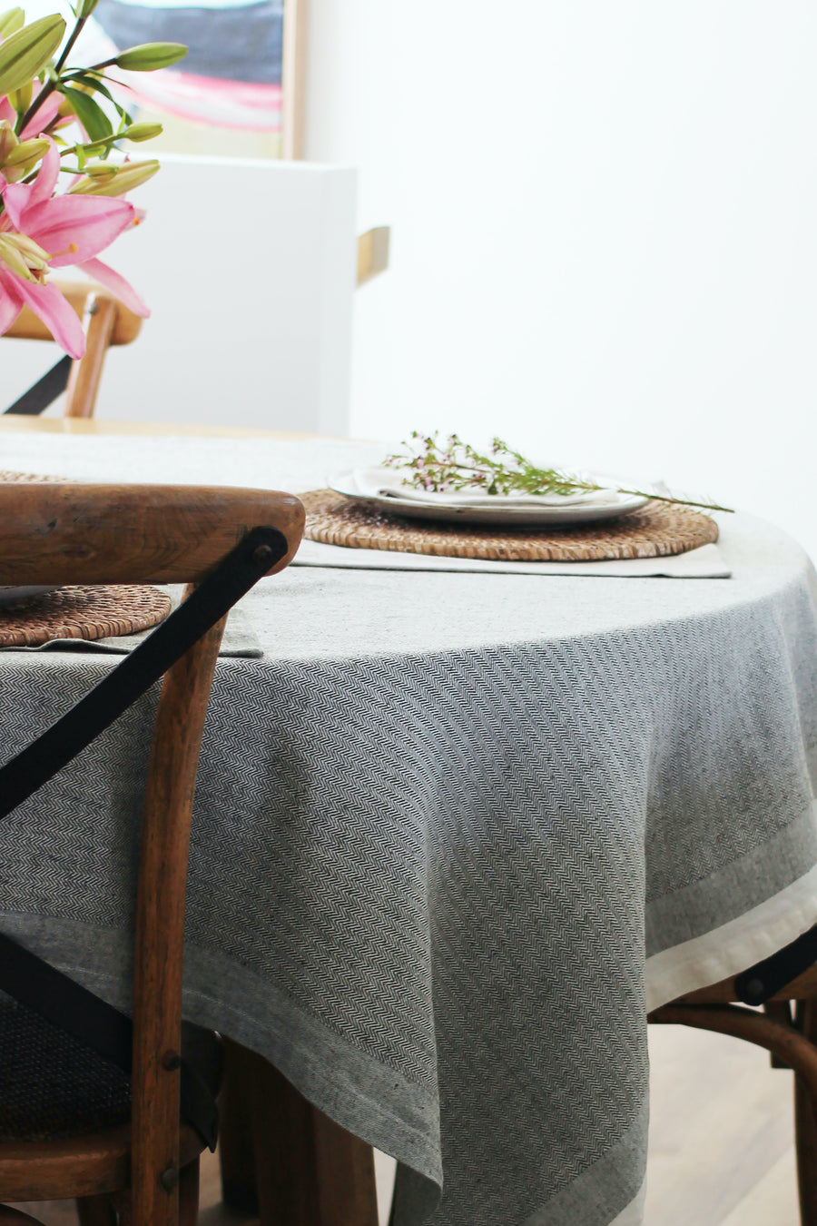 Herringbone Tablecloth | Burnt Olive