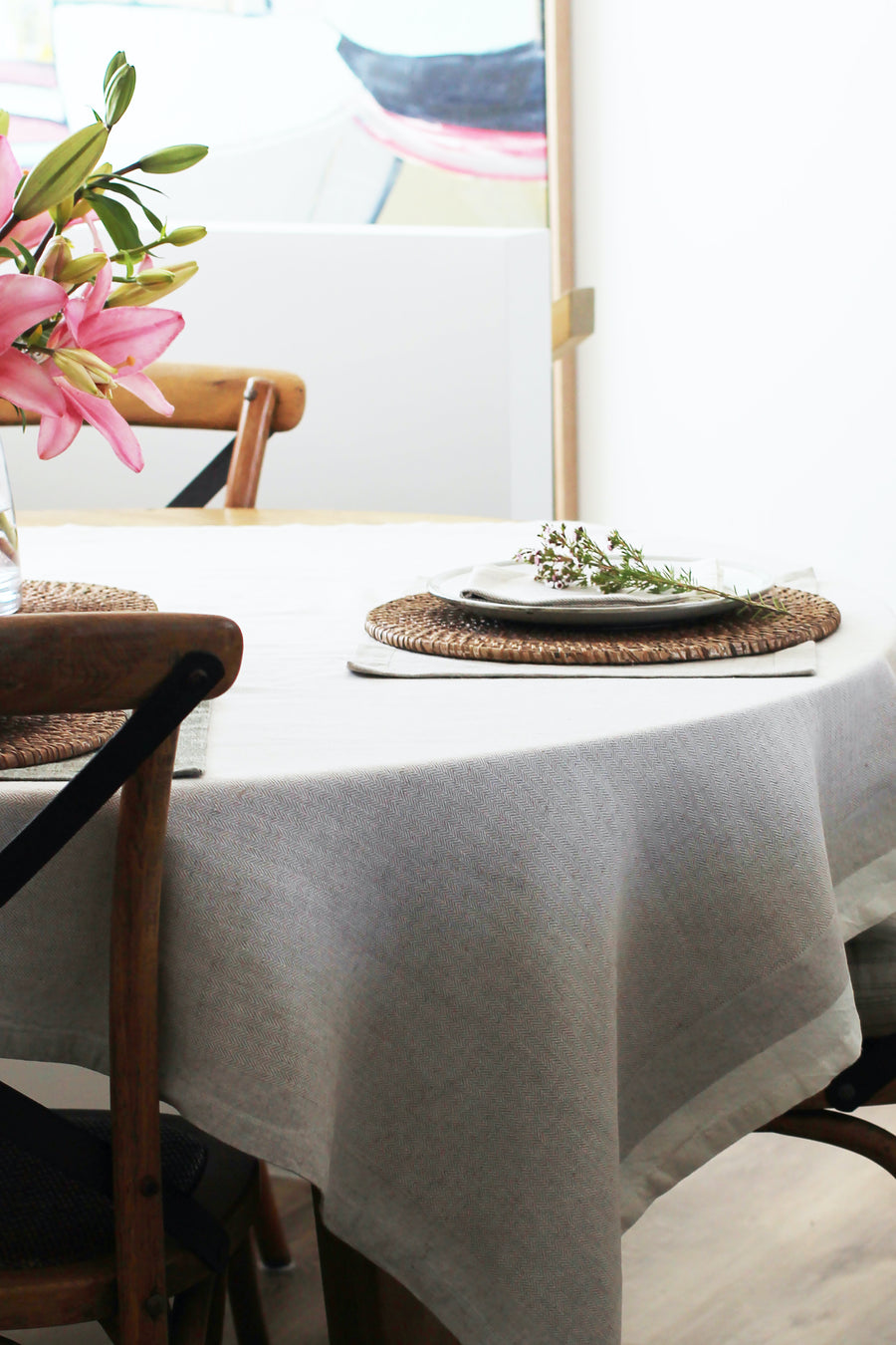 Herringbone Tablecloth | Taupe