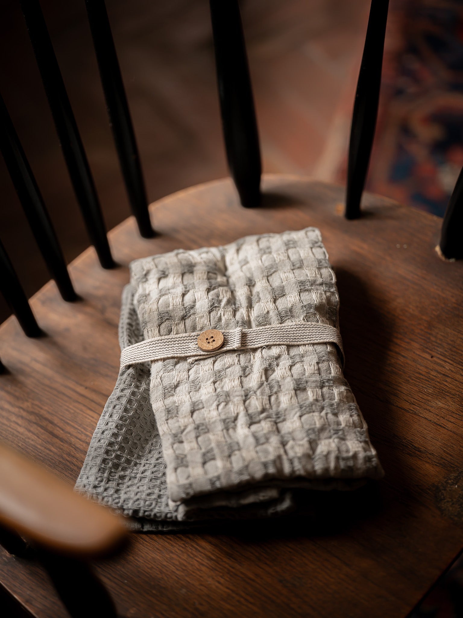 Luxury Waffle Check Tea Towel 2 pack | Slate