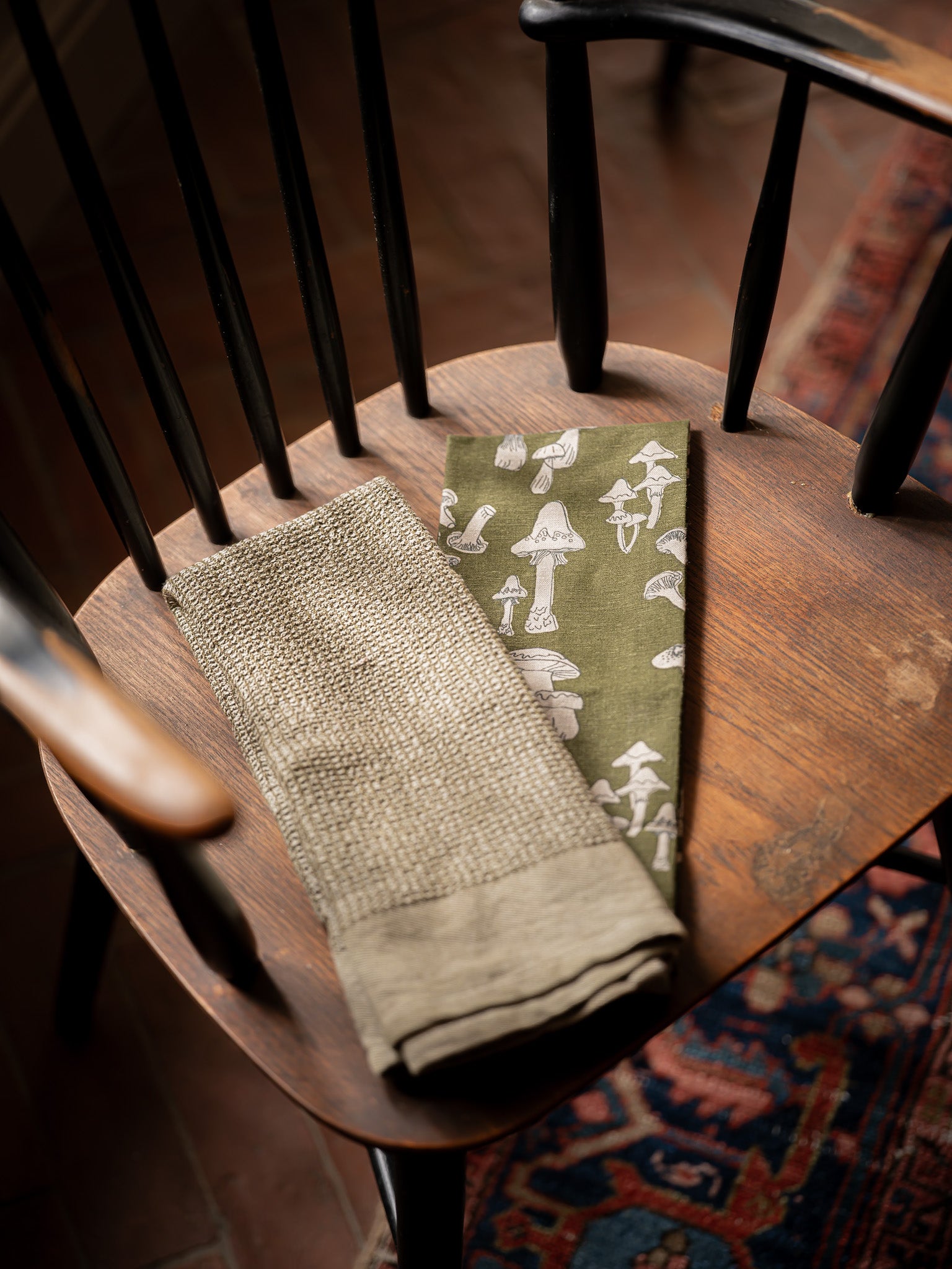 Wild Mushroom Tea Towel 2 pack | Olive