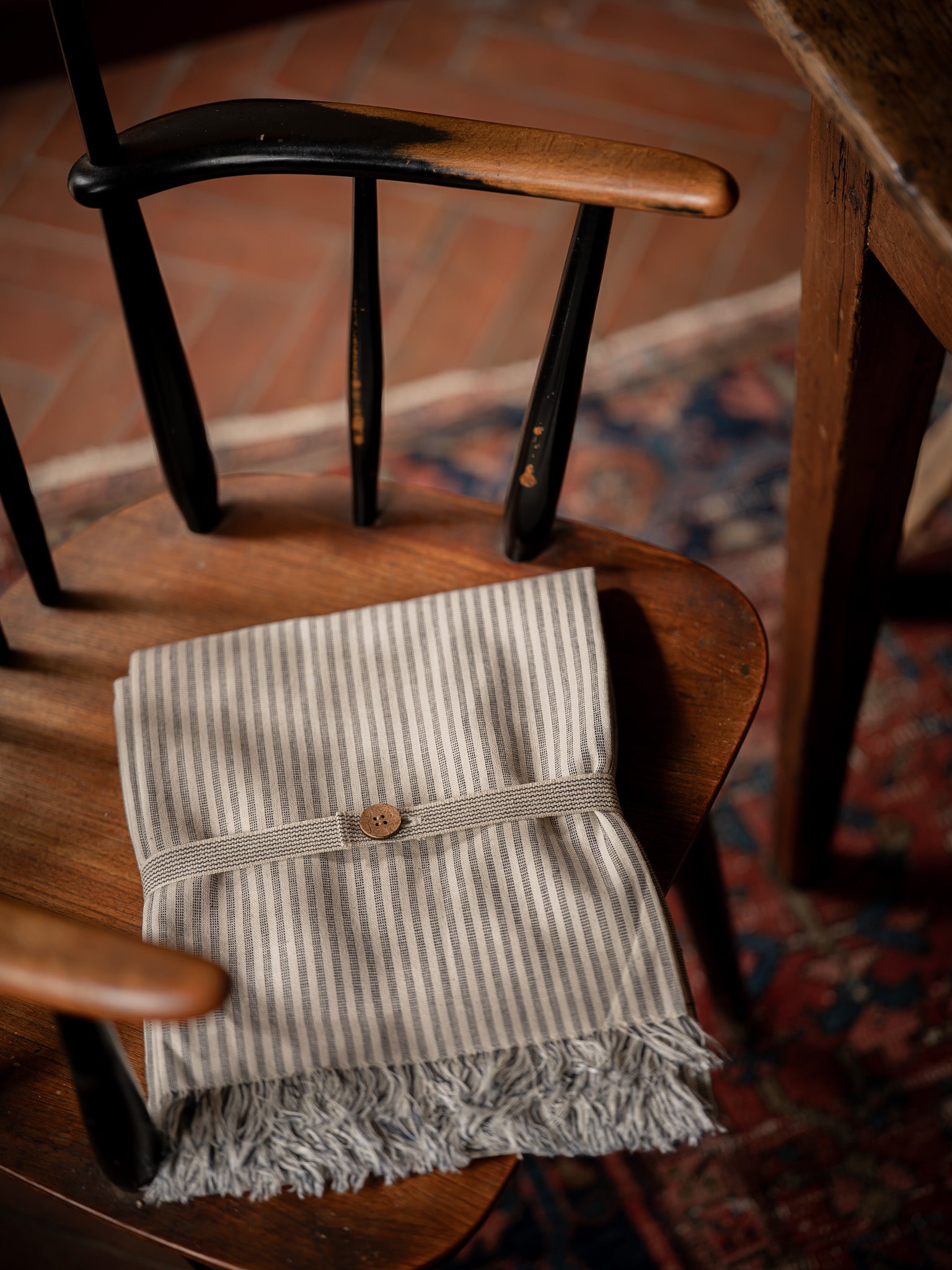 Manor Stripe Tablecloth | Navy