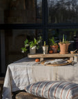 The Provence Stripe Tablecloth | Natural Wide Stripe