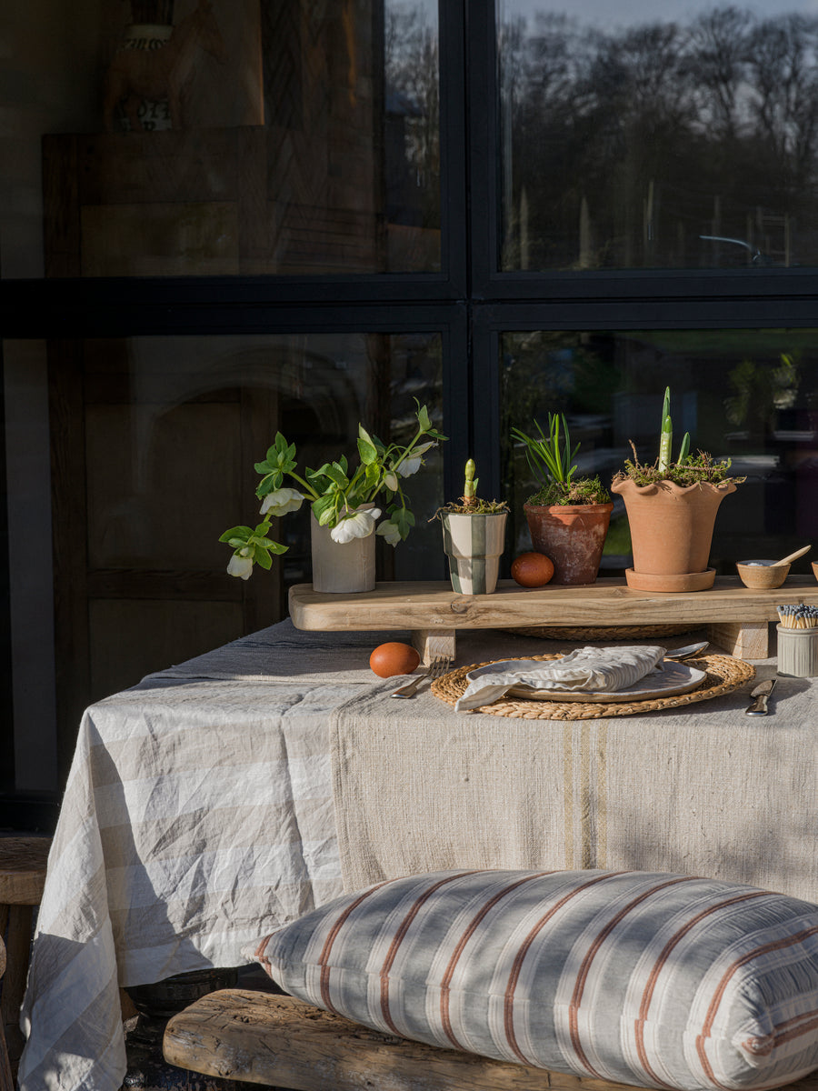 The Provence Stripe Tablecloth | Natural Wide Stripe