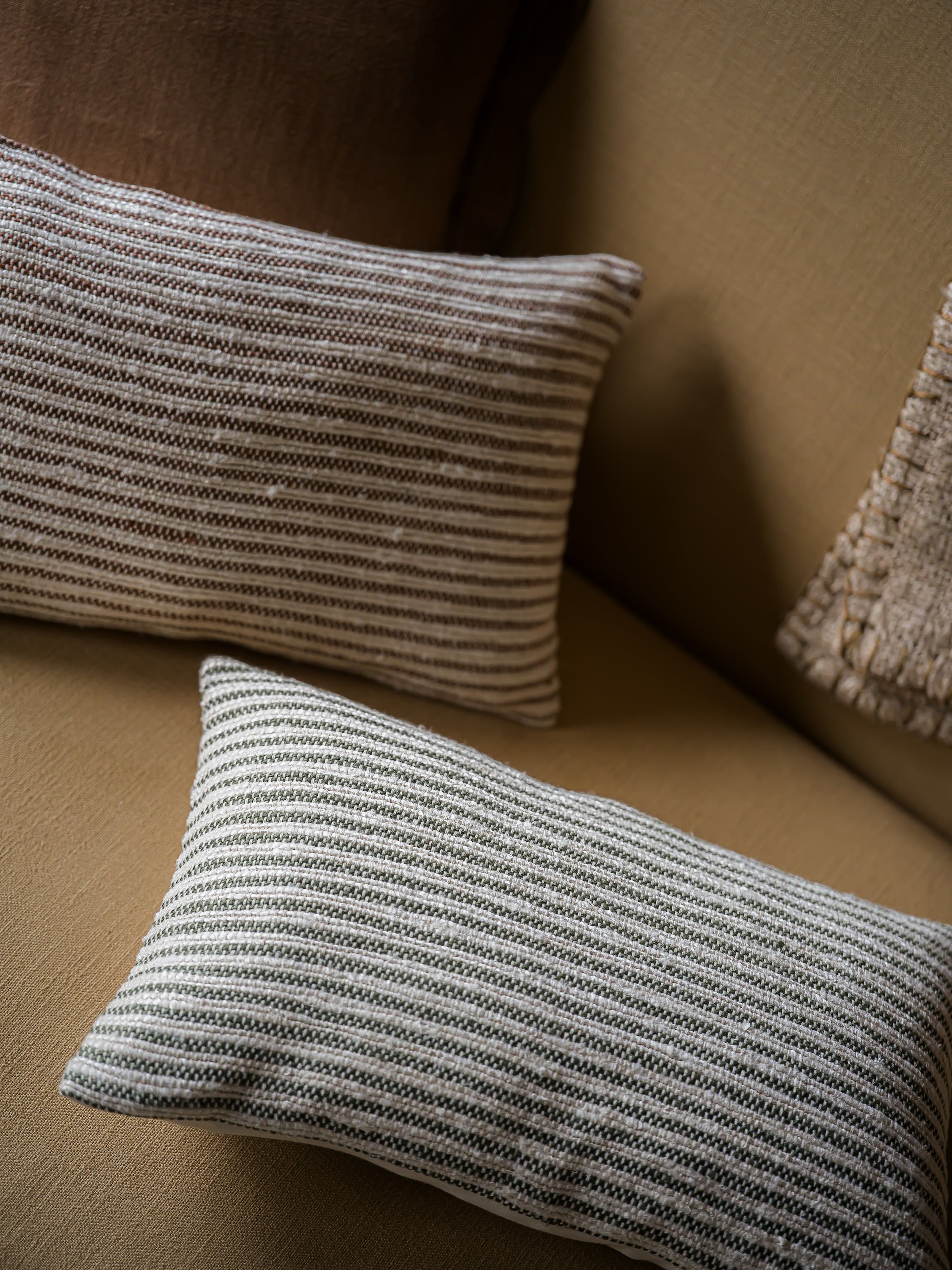 The Norfolk Collection | Wells Fine Stripe Cushion | Bracken