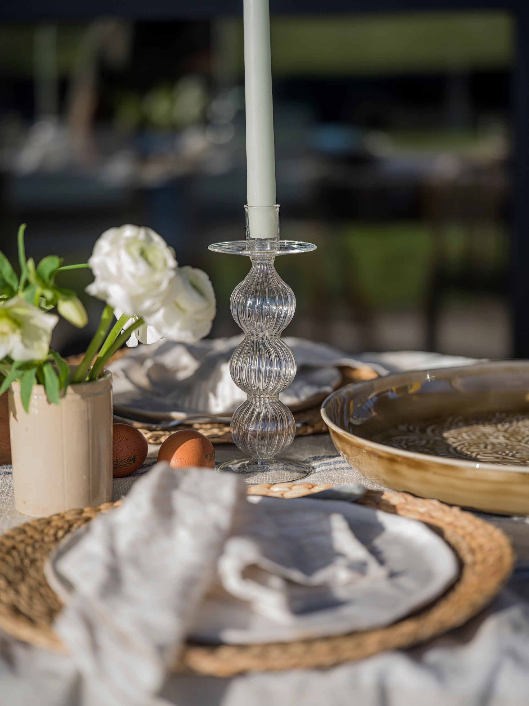 Hand Blown Glass Candle Stick