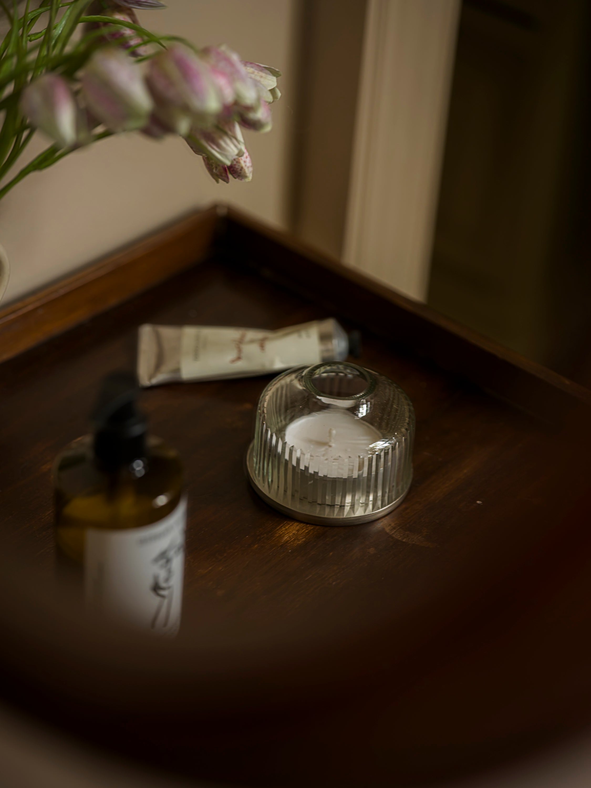 Handblown Candle Dome | Small, Reeded