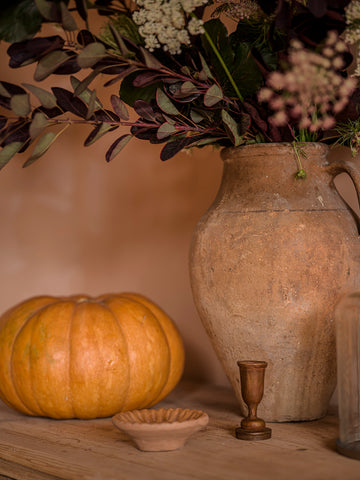 Tall Rust Dinner Candle holder