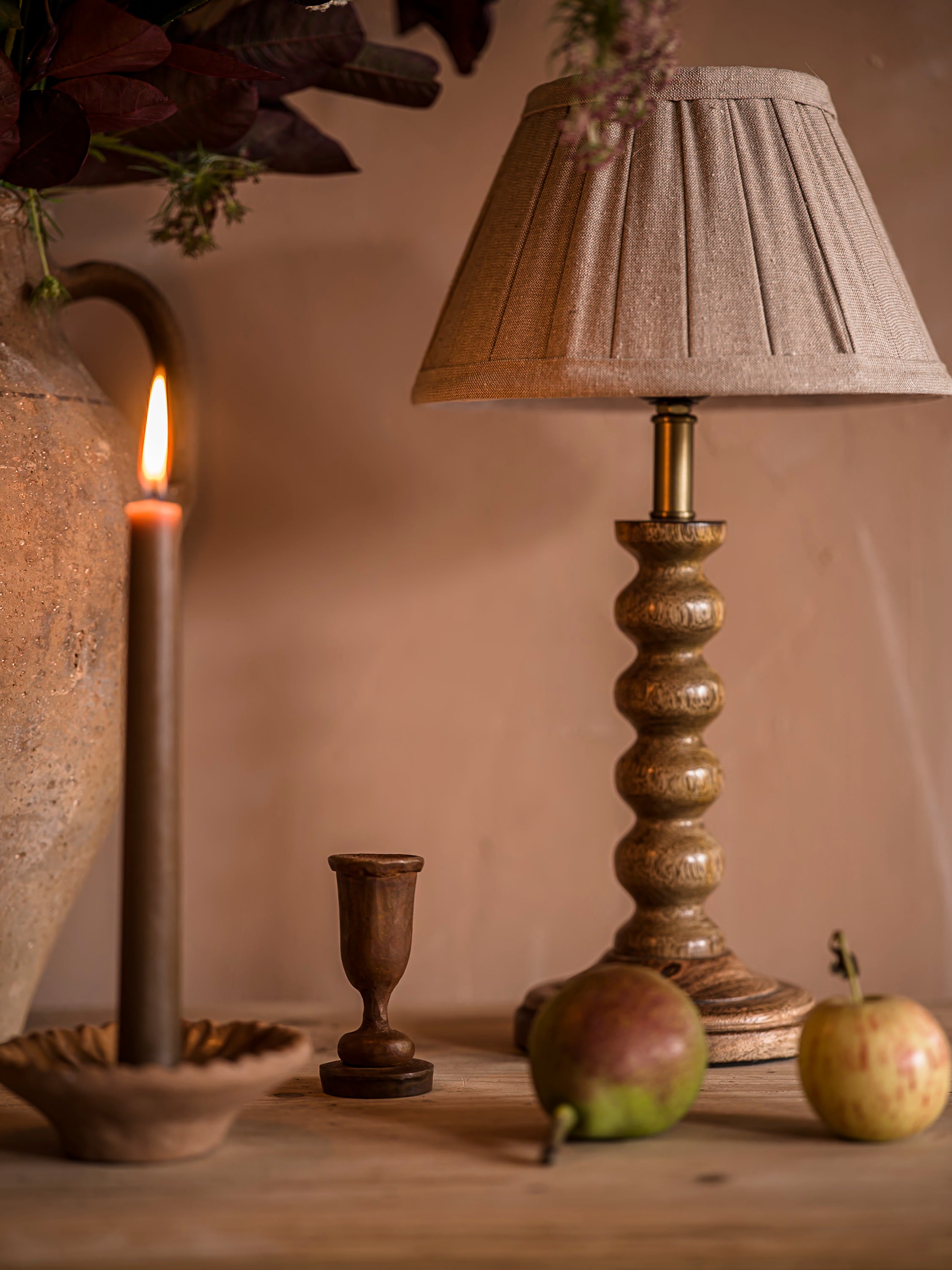 Tall Rust Dinner Candle holder