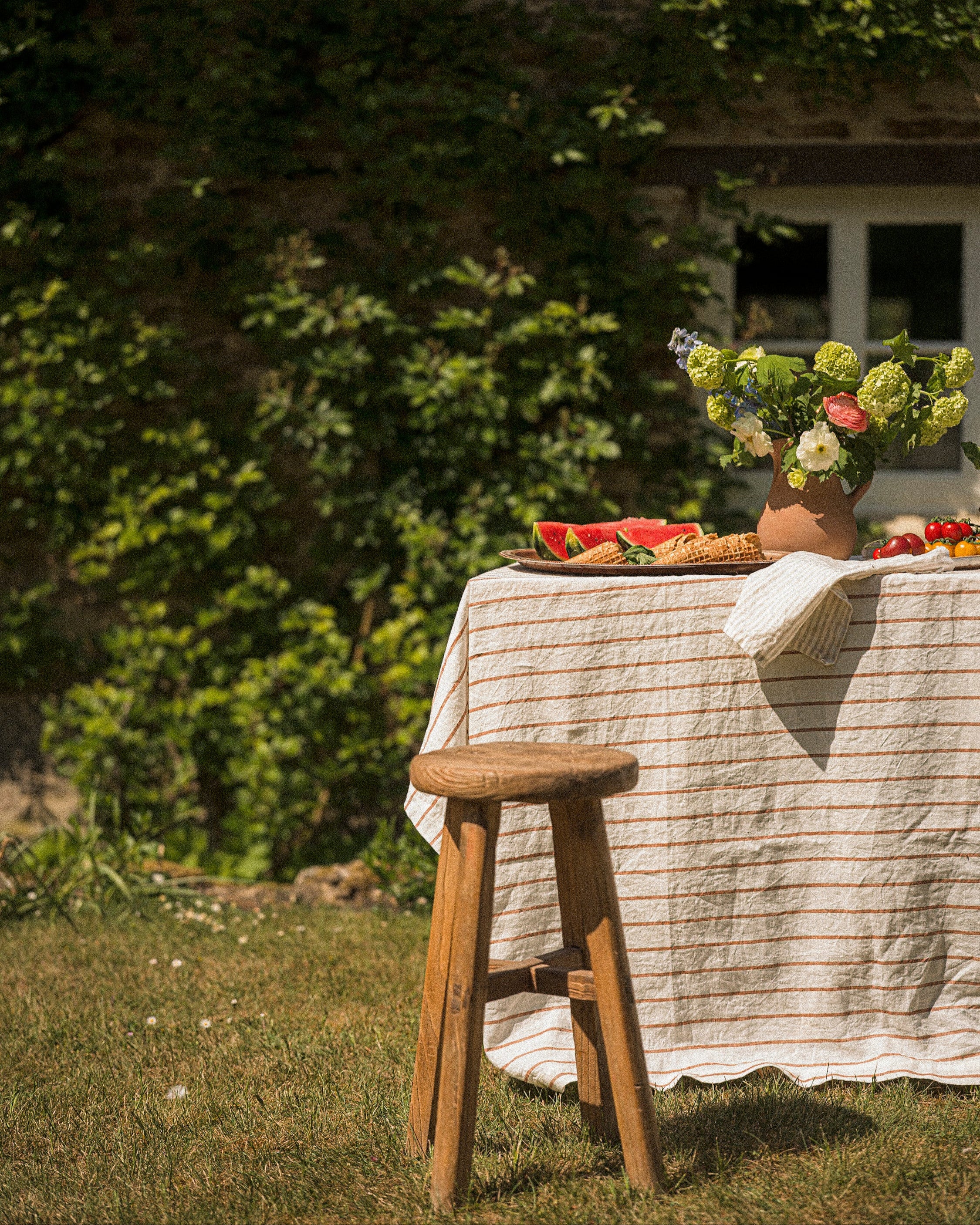 The Provence Stripe Tablecloth | Fine Ginger Stripe