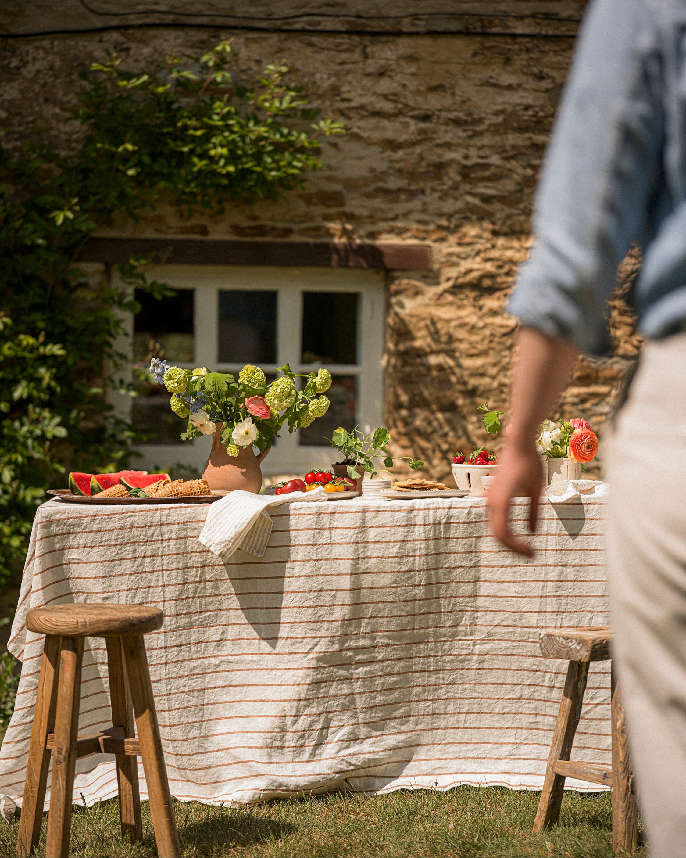 The Provence Stripe Tablecloth | Fine Ginger Stripe