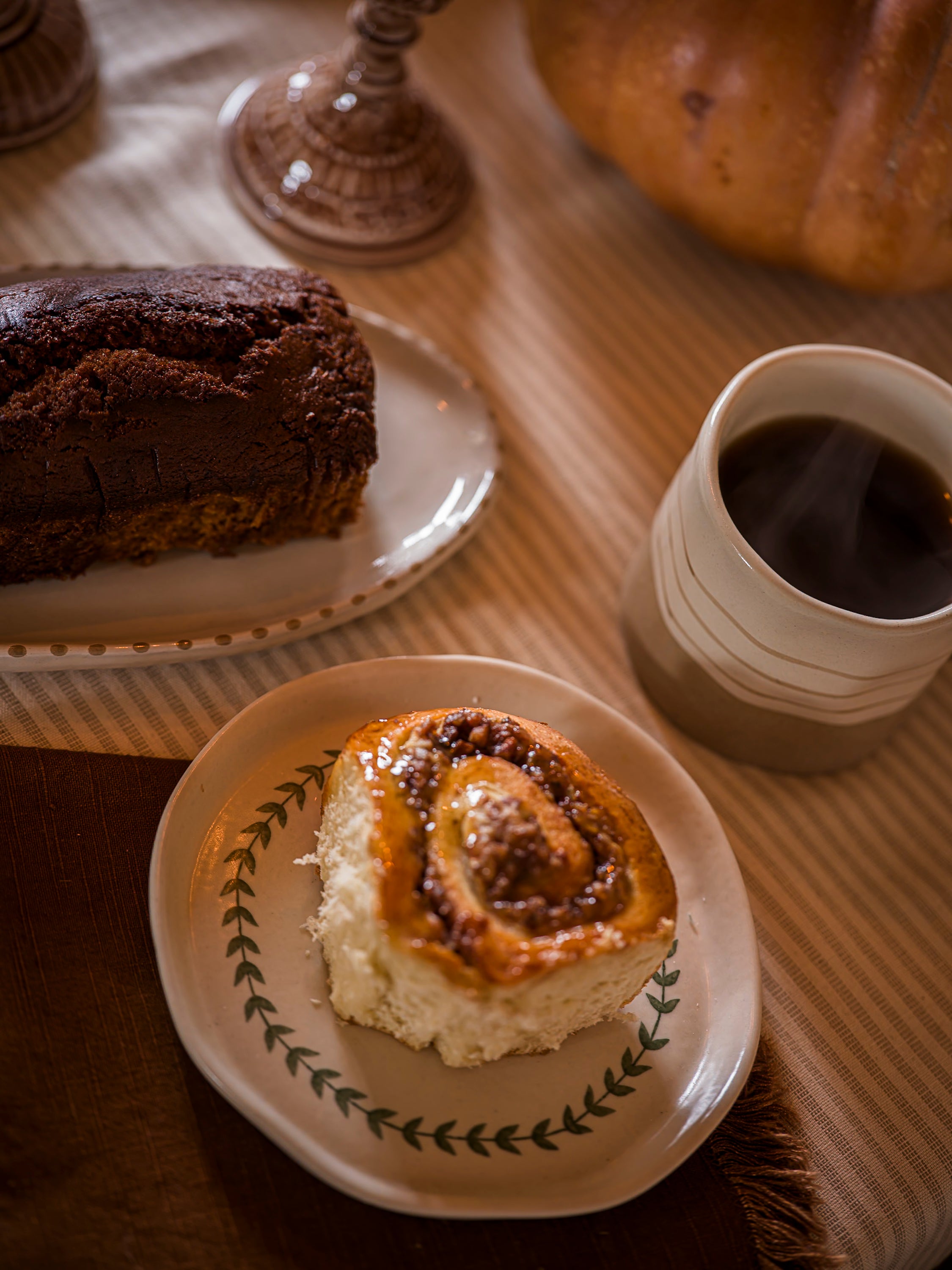 Hand Painted Breton Stripe Mug | Taupe
