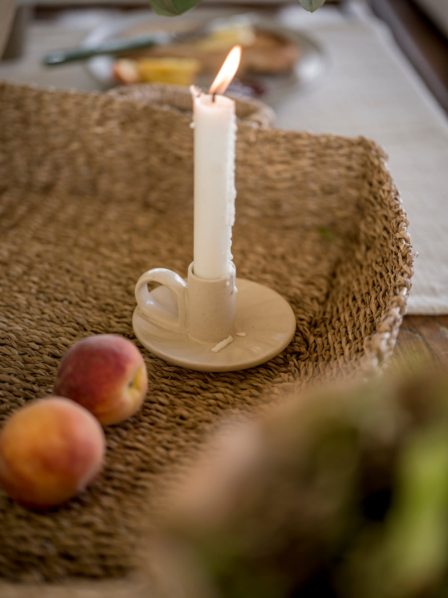 Wee Willy Winkee Candle Holder | Cream Ridged