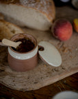 Stoneware Sugar Pot with Spoon | Milk White