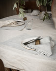 Pinstripe Frill Napkin - Charcoal