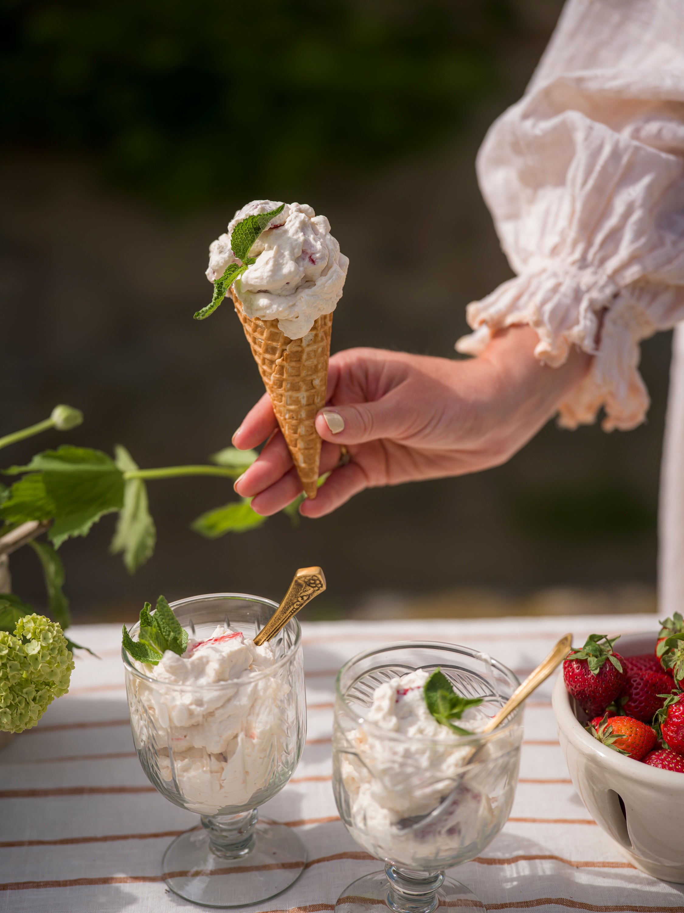 Handblown Water Glass 300ml - Scandi Stripe