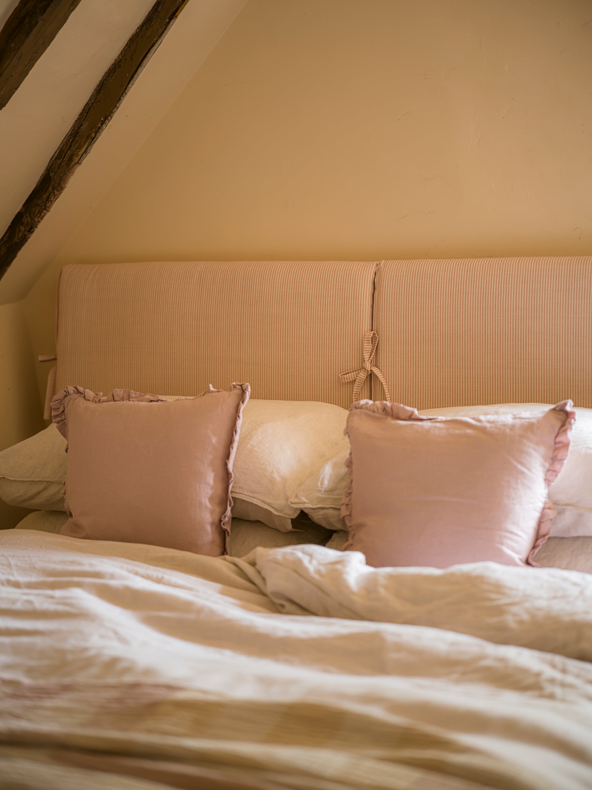 The Brighton Pavilion Chalk Pink Washed Linen Cushion - 40x40cm