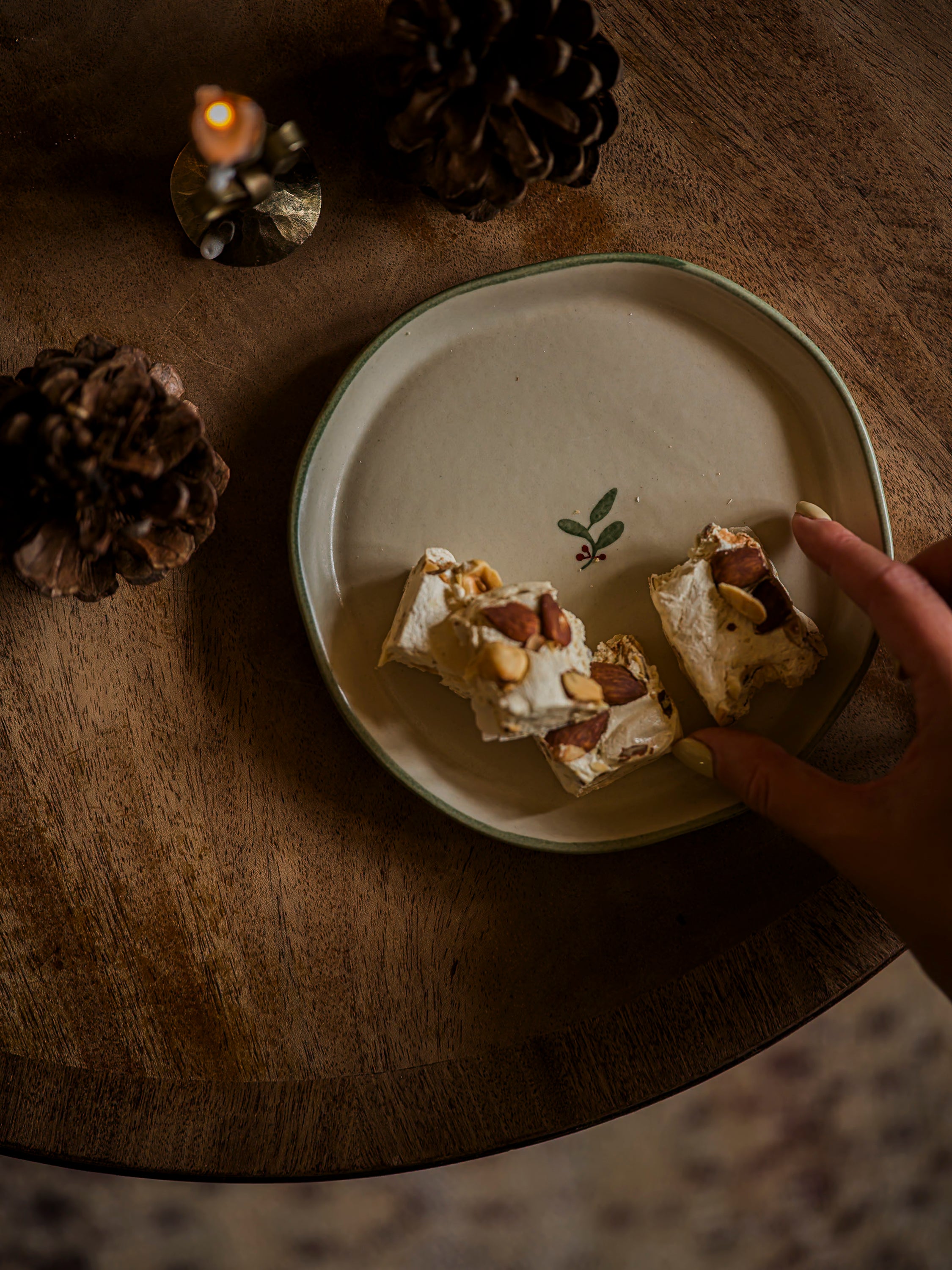 Hand Painted Holly Snack Plate