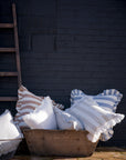 The Brighton Pavilion Bold Stripe Washed Linen Cushion - Terracotta