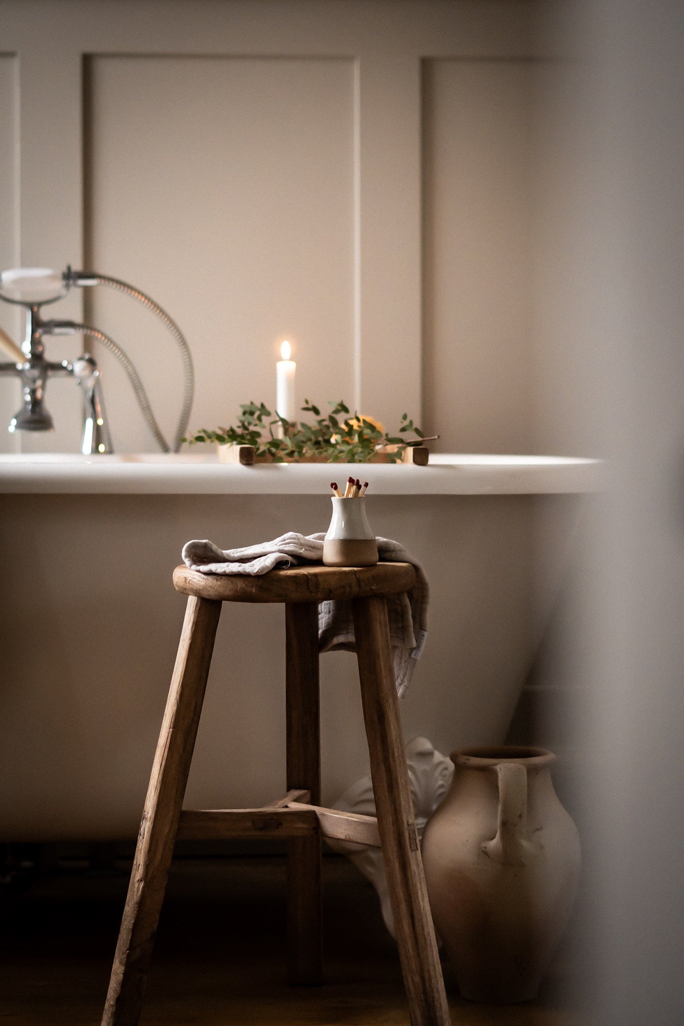 Rustic Reclaimed Round Stool