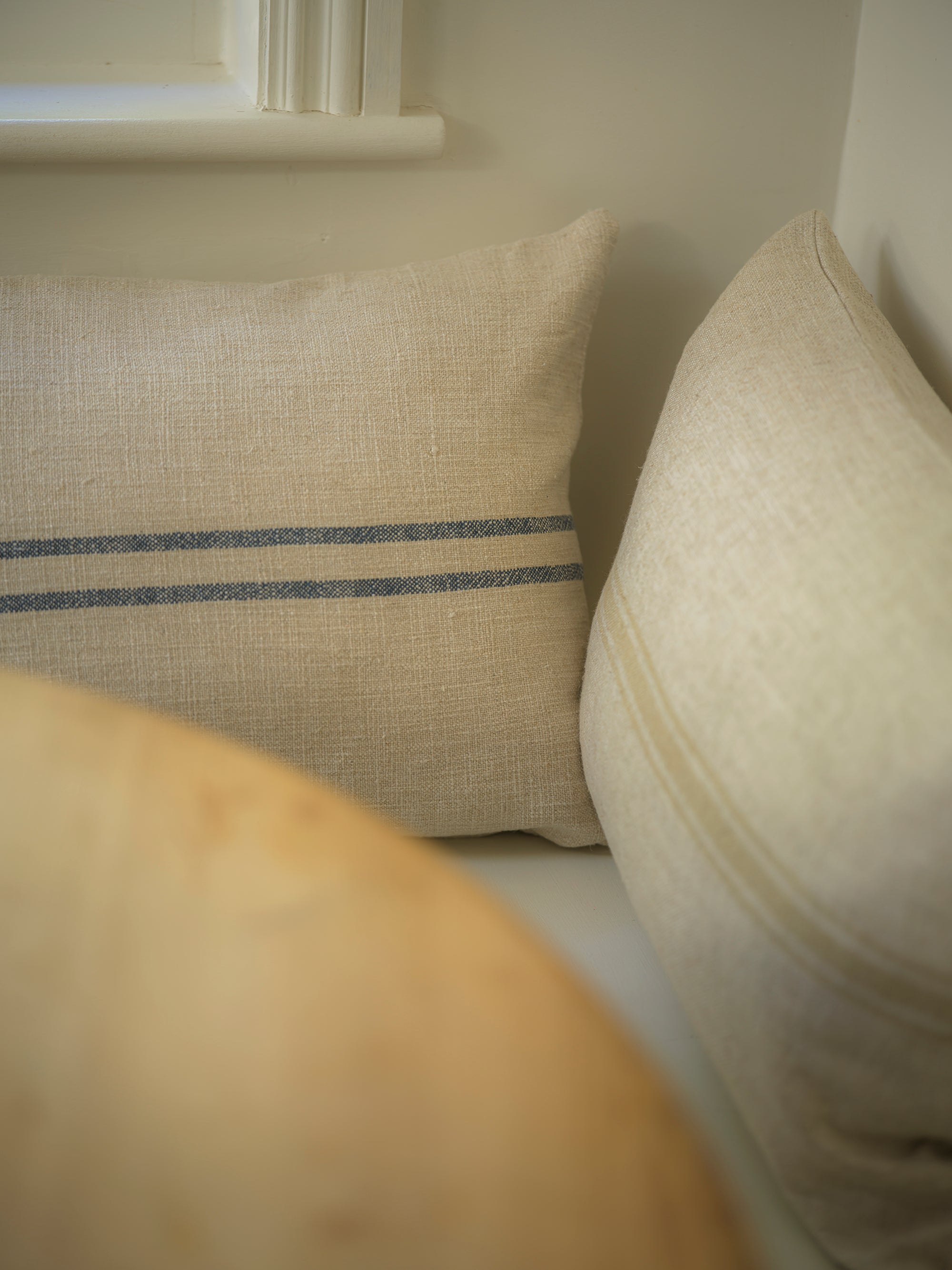 Petite Carbis Bay 2 stripe Cushion | Blue