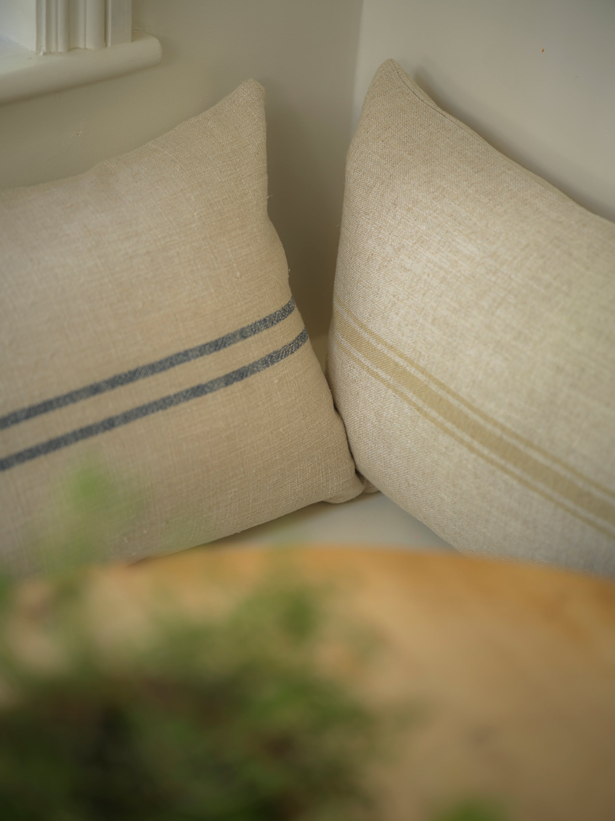 Petite Carbis Bay 2 stripe Cushion | Blue