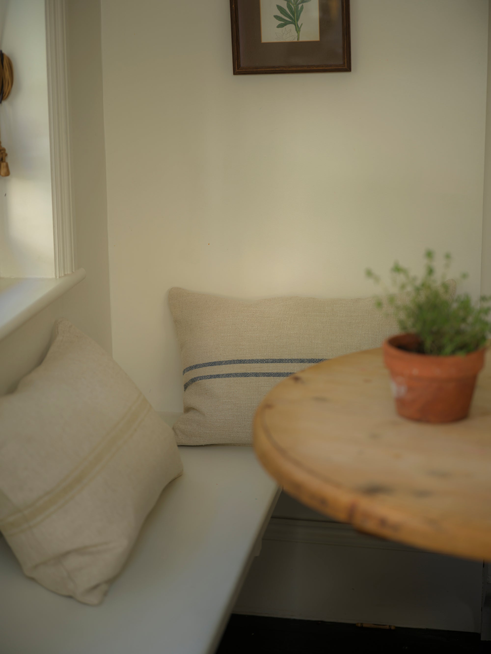 Petite Carbis Bay 3 stripe Cushion | Antique Cream