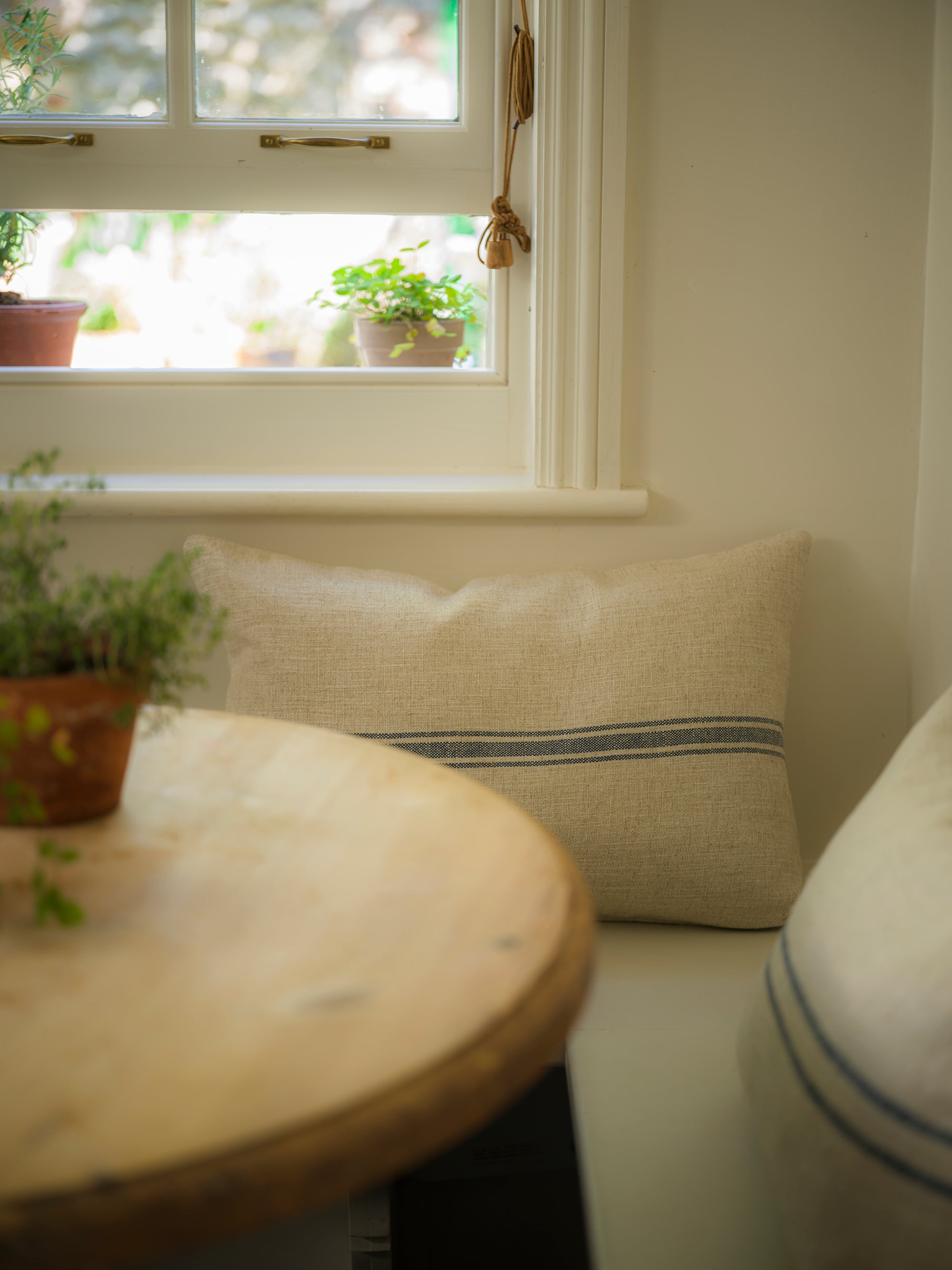 Petite Carbis Bay 3 stripe Cushion | Blue