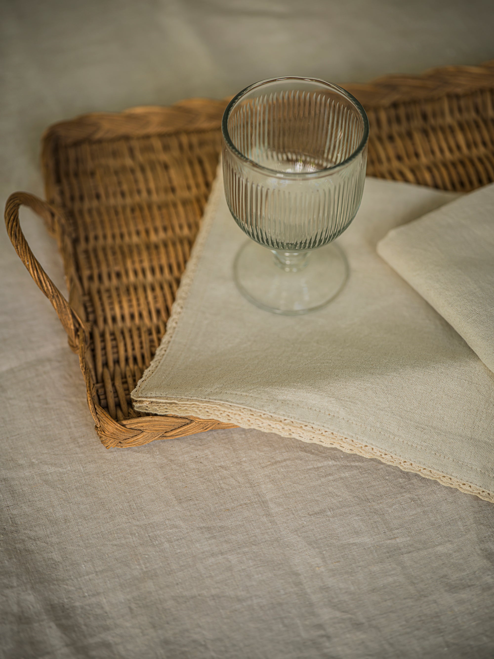 Handblown Water Glass 300ml - Reeded