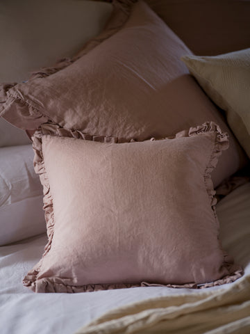 The Brighton Pavilion Chalk Pink Washed Linen Cushion - 40x40cm