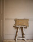 Block Print Marigold Frill Cushion | Mustard