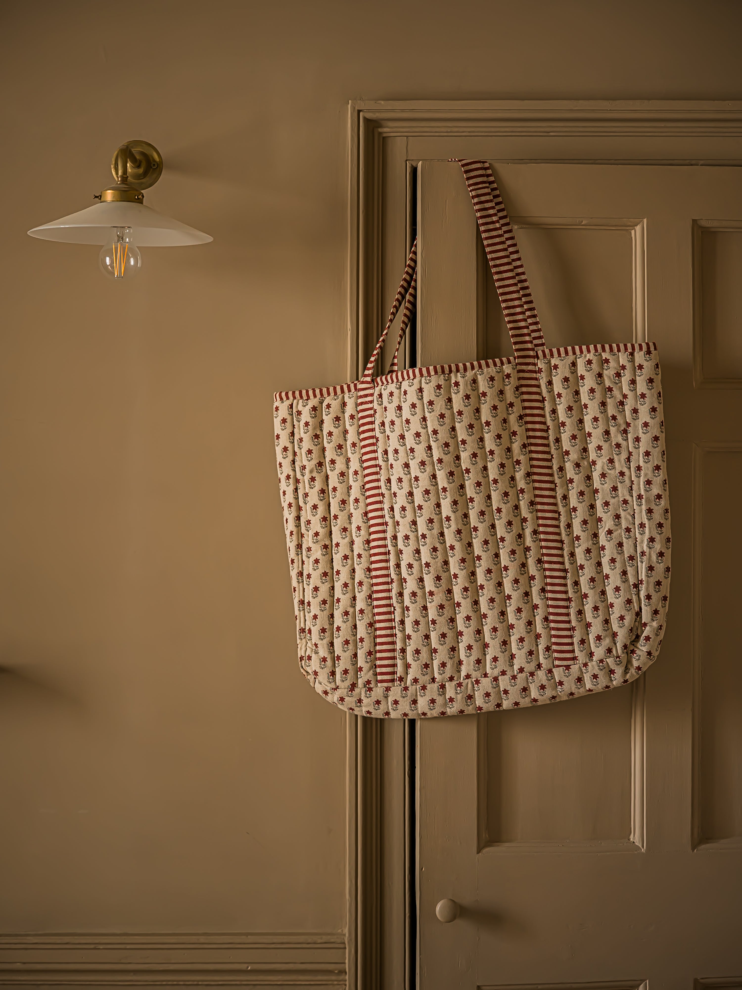 Block Print Star Flower Tote Bag | Mulberry & Denim