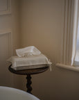 Linen Embroidered Tissue Box Cover