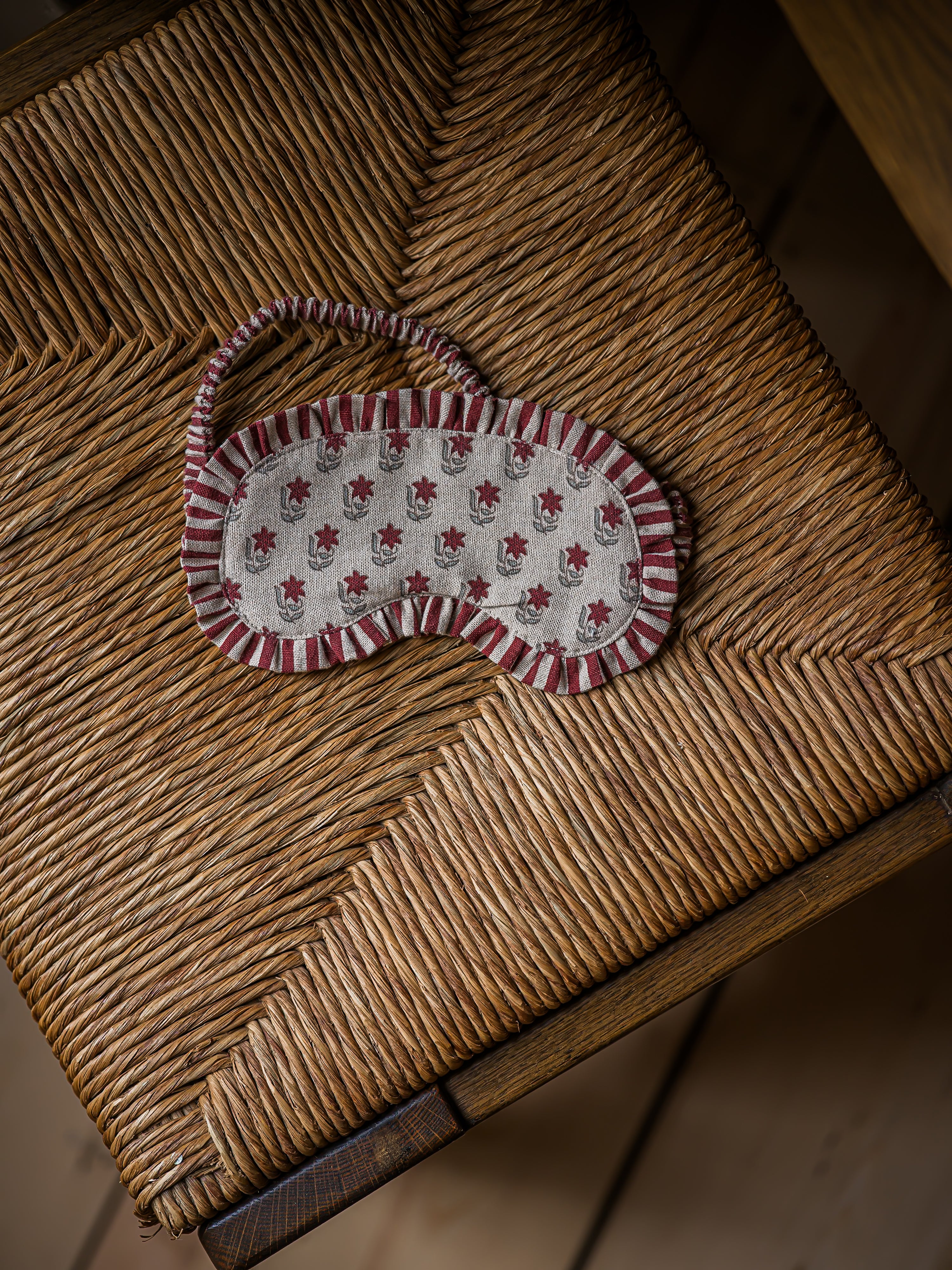 Block Print Star Flower Eye Mask | Mulberry & Denim