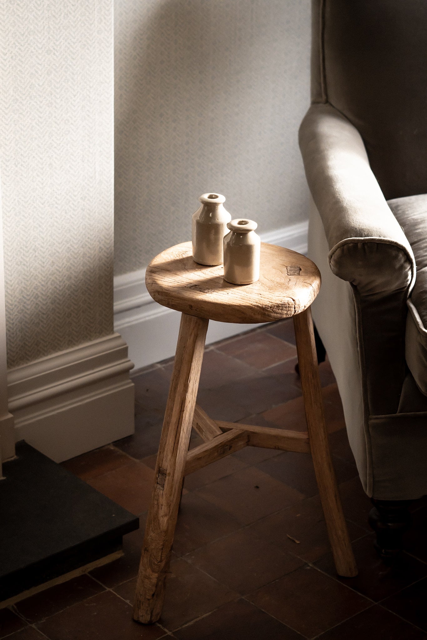 Rustic Reclaimed Round Stool