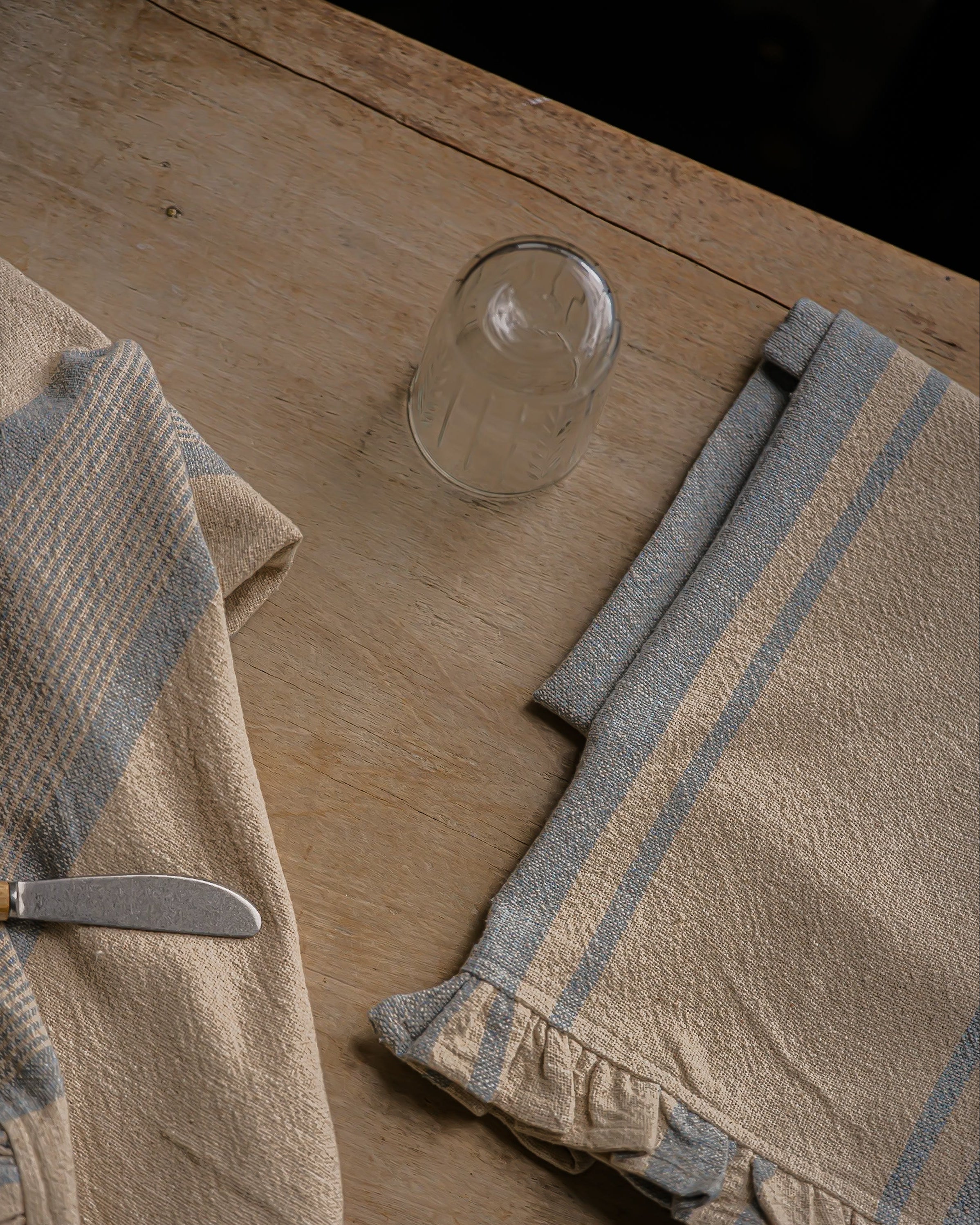 The Rustic Stripe Tea Towel 2 Pack | Denim