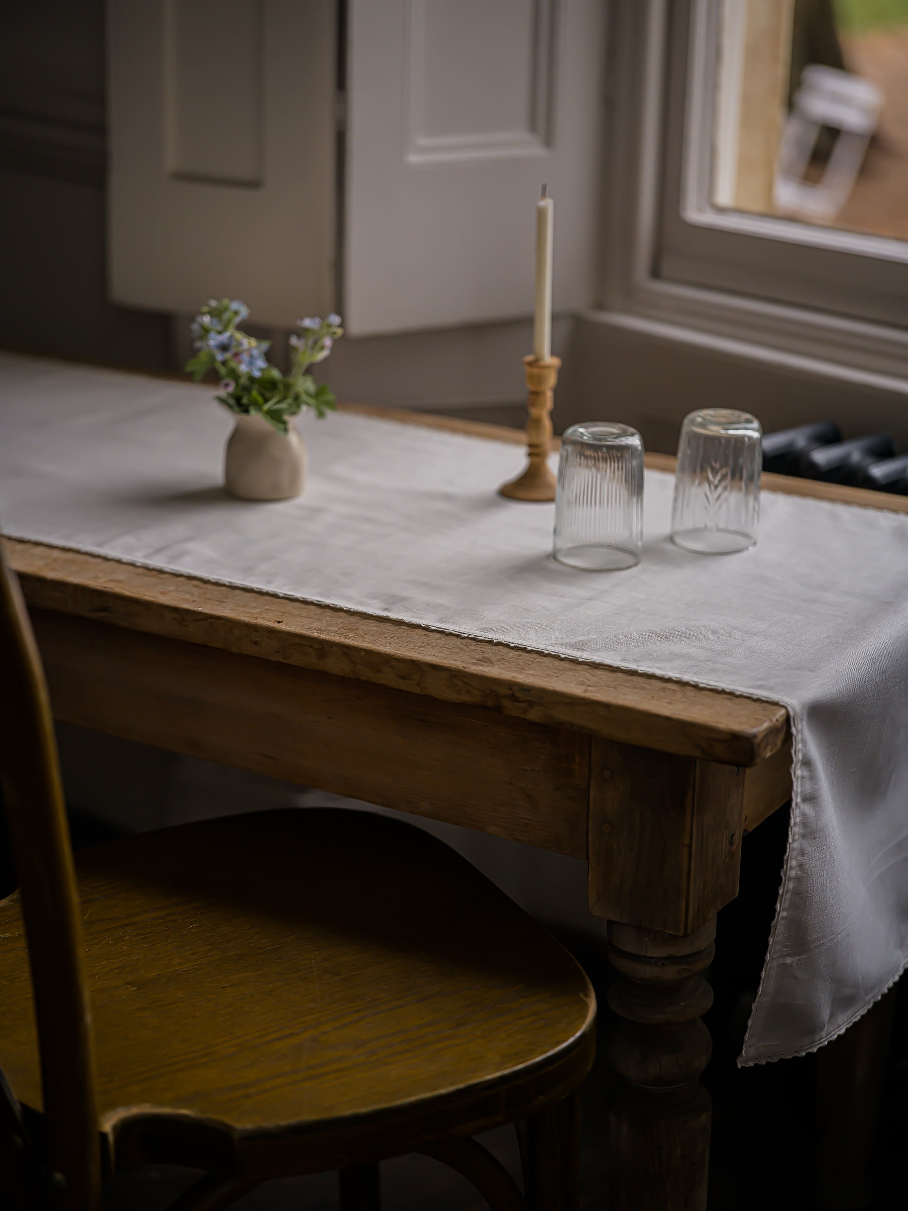 Lace Table Runner | White