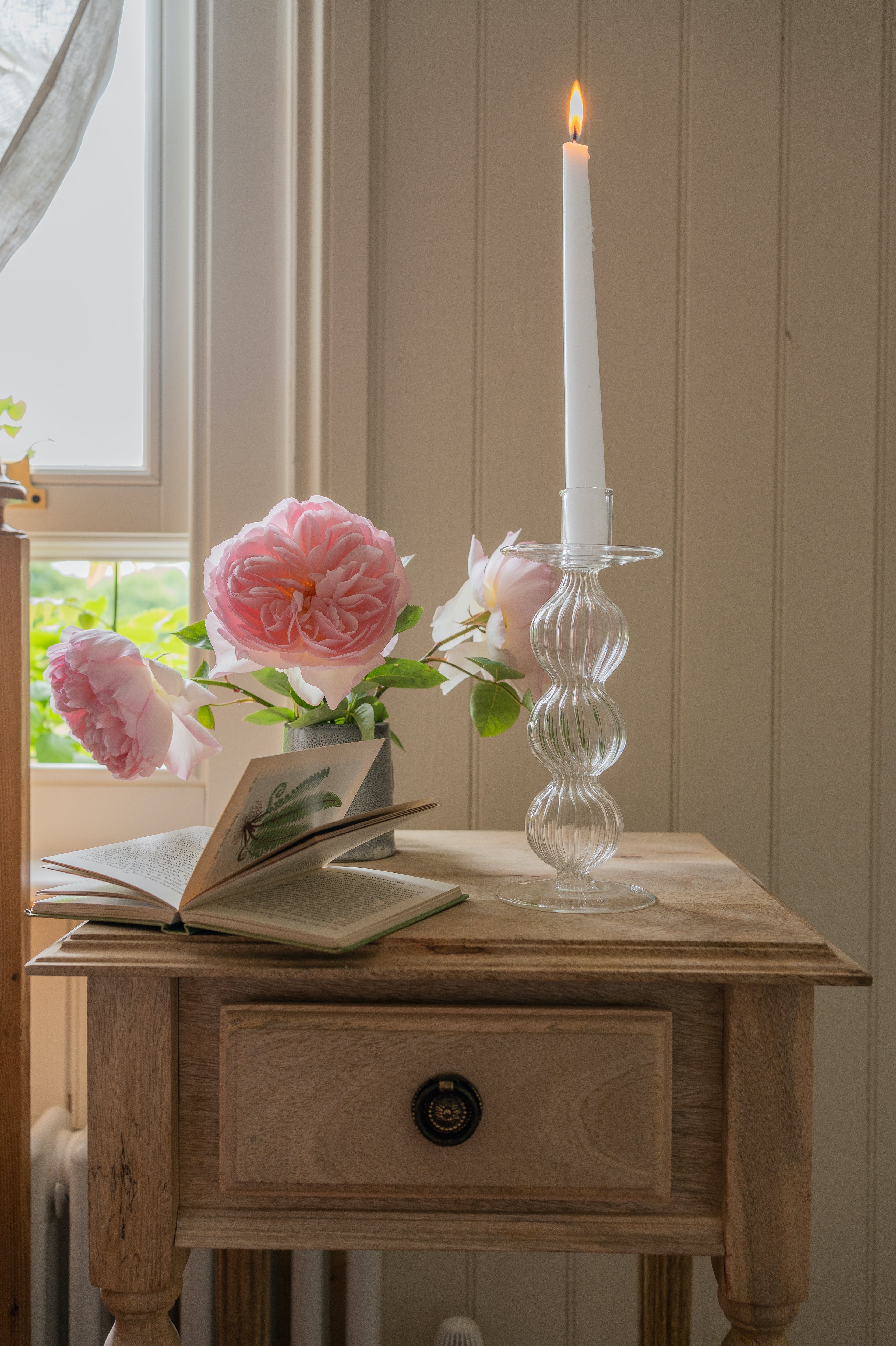 Hand Blown Glass Candle Stick