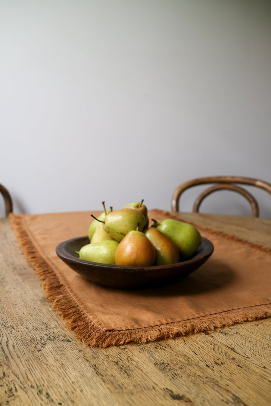 Linen Tassel Table Runner Camel