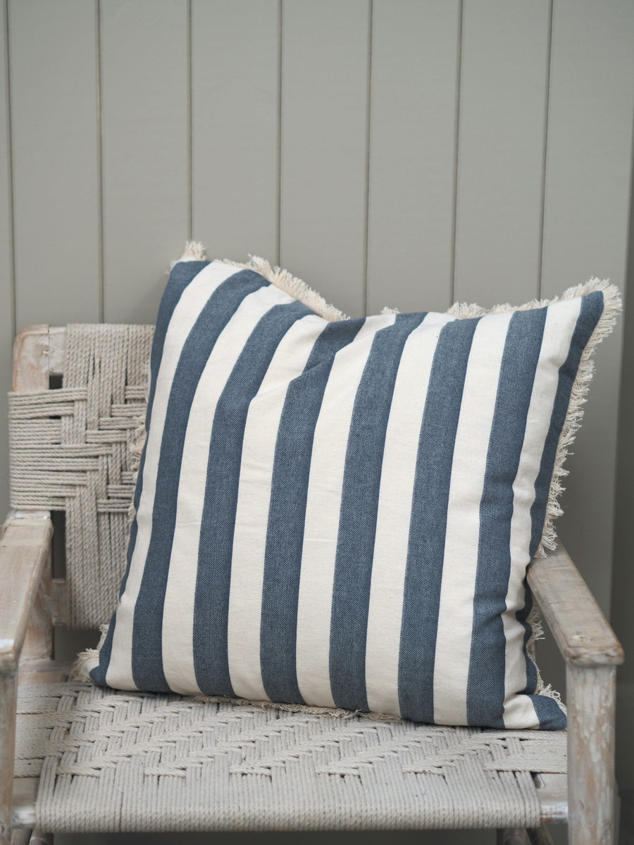 Bold Stripe Cushion Dark Slate 60 x 60cm