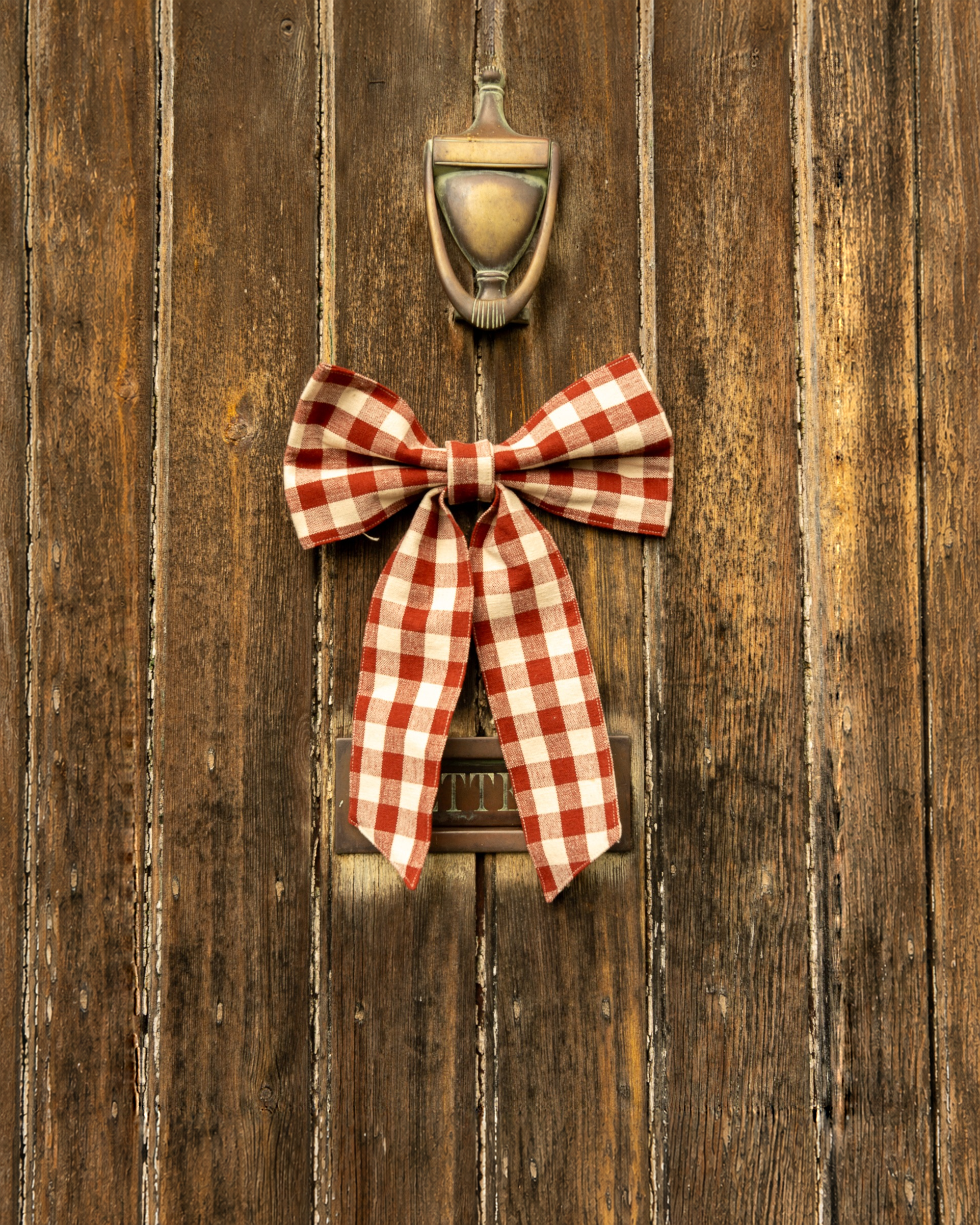 Small Gingham Bow - Winter Berry