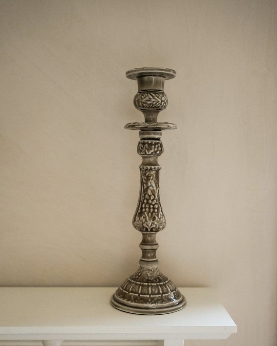 Enamel Candlestick large - Taupe