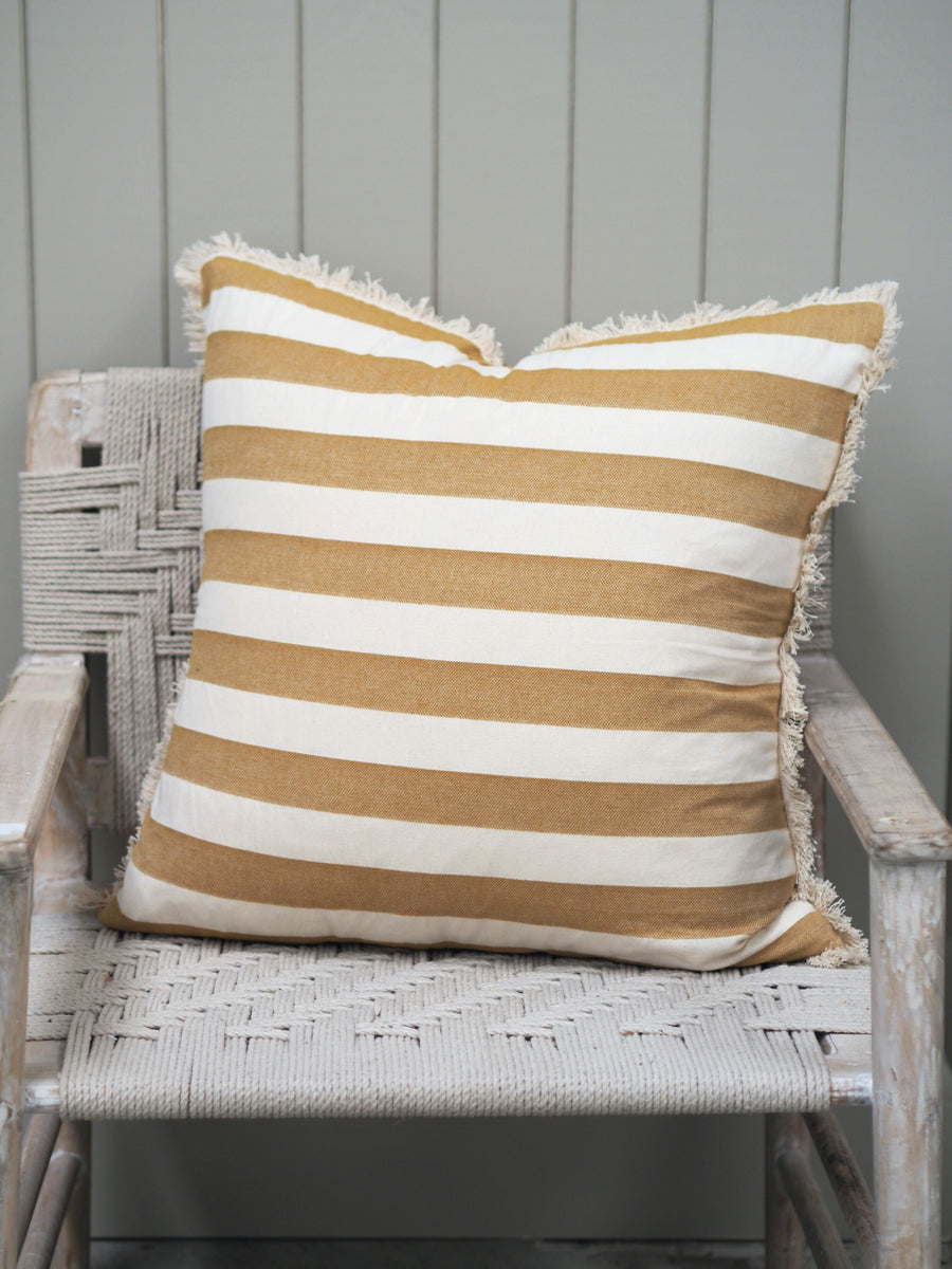 Bold Stripe Cushion Golden Yellow 60 x 60cm