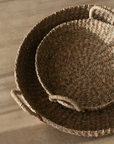 Kuten Round Seagrass Basket with plaited handles | Small