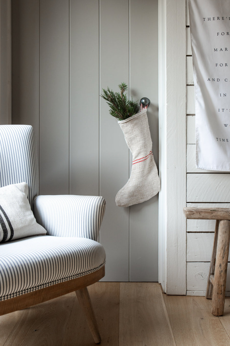 Handcrafted Christmas Linen Stockings