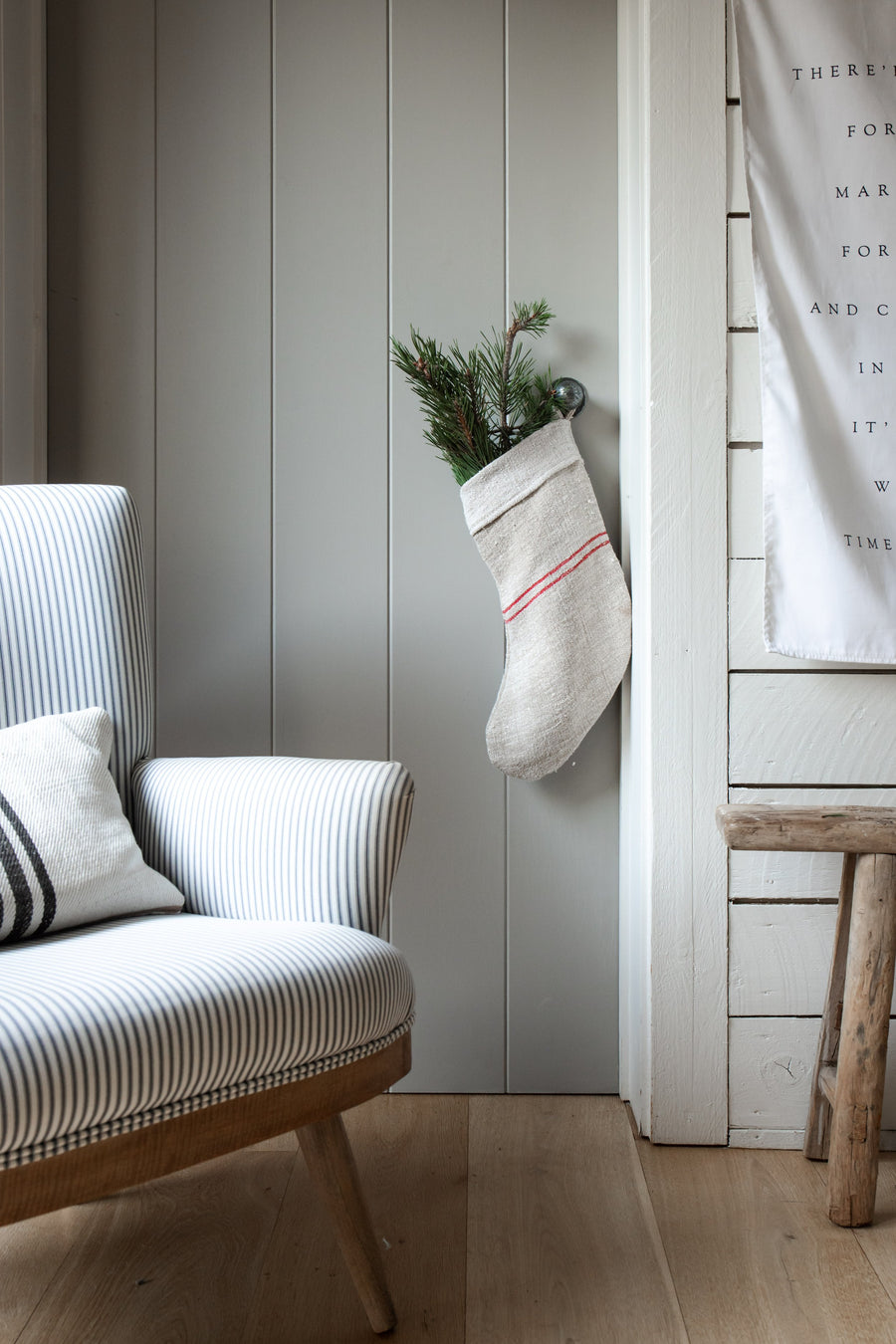 Handcrafted Christmas Linen Stockings