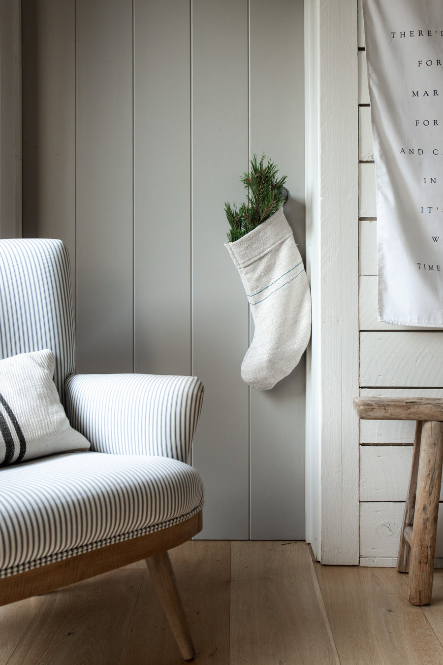 Handcrafted Christmas Linen Stockings