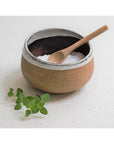 Stoneware Salt Cellar/Dip Bowl with spoon