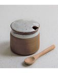 Stoneware Sugar Pot with Spoon | Tawny